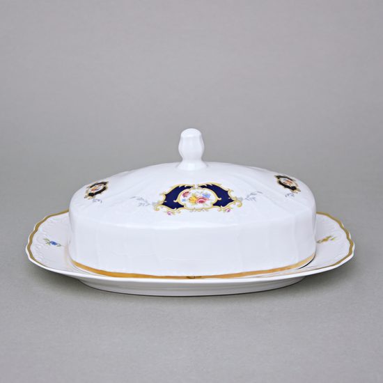 Máslenka na 250 g máslo, Thun 1794, karlovarský porcelán, BERNADOTTE erbíky