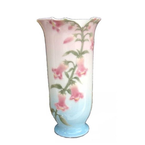 Váza 9,8 x 9,8 x 18,4 cm, růžové zvonky, Porcelán FRANZ