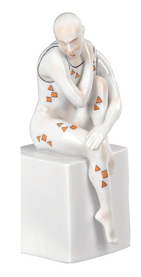 Kati Zorn, figurka Book prop, Eros, 6,5 x 6,5 x 17 cm, Porcelánové figurky Aelteste Volkstedter