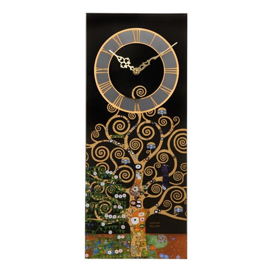 Nástěnné hodiny Strom života, 20 / 3,5 / 48 cm, sklo, G. Klimt, Goebel