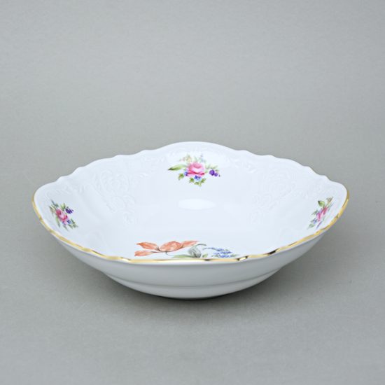 Mísa hluboká 23 cm, Thun 1794, karlovarský porcelán, BERNADOTTE míšeňská růže