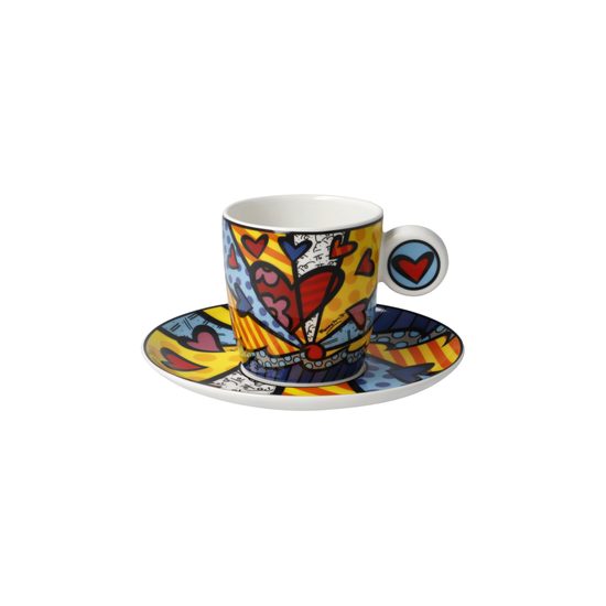 Šálek a podšálek, A new Day, 100 ml / 12 cm, jemný kostní porcelán, R. Britto, Goebel