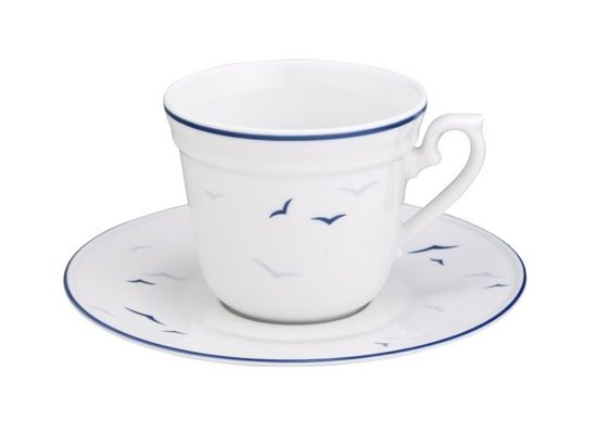 Šálek a podšálek kávový 0,2 l, Worpswede 4164 Rügen, Královský porcelán Tettau