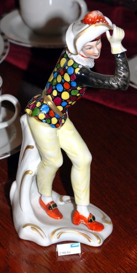 Harlekýn 19 cm, Porcelánové figurky Unterweissbacher