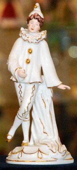 Pierot 9 x 6 x 20 cm, Porcelánové figurky Duchcov