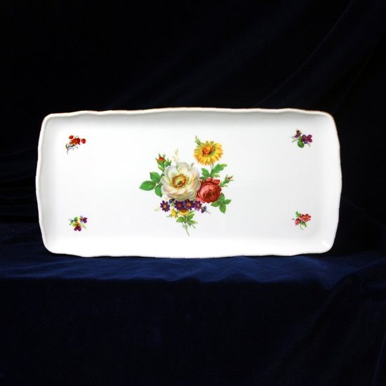 Podnos čtyřhranný 33 x 16 cm, zlatá linka, Harmonie, Český porcelán a.s.