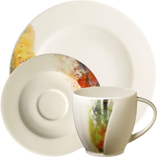 Kávová souprava pro 6 osob (18dílná), Achat Diamant 3984 Potpourri, Královský porcelán Tettau