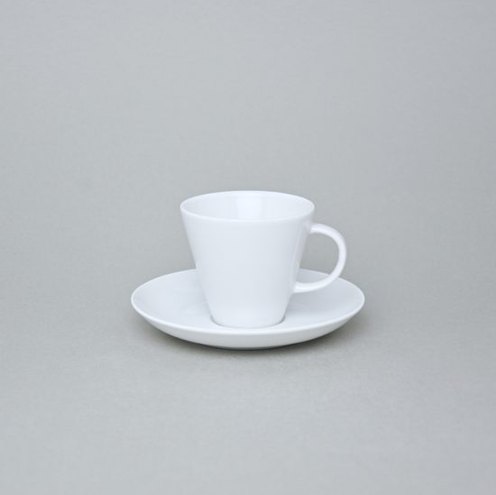 Šálek mokka (espresso) 90 ml a podšálek 125 mm, Thun 1794, karlovarský porcelán, TOM bílý, nedekorovaný