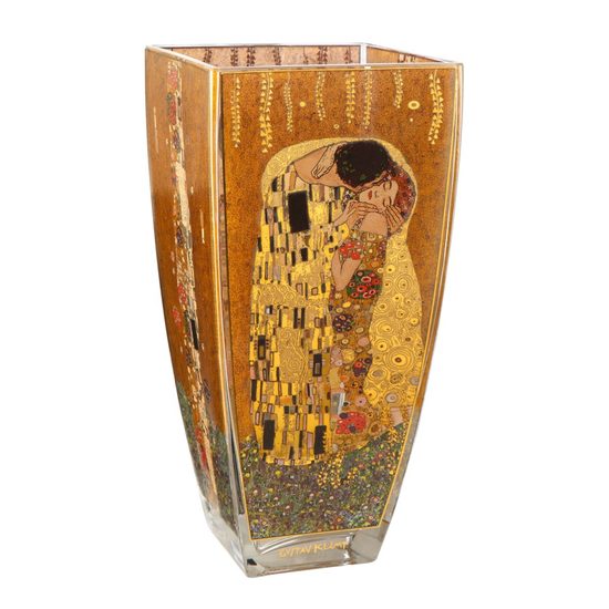 Váza Polibek, 14,5 / 14,5 / 30 cm, sklo, G. Klimt, Goebel