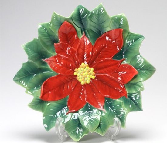 Talíř ornamentální 23,5 cm, Vánoční hvězda, Porcelán FRANZ