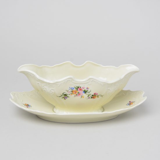 Omáčník 500 ml, Thun 1794, karlovarský porcelán, BERNADOTTE ivory + kytičky