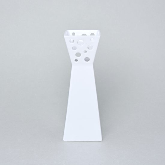 Bohemia White, Váza hranatá prolamovaná 22,5 cm, design Pelcl, Český porcelán a.s.