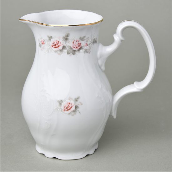 Zlatá linka: Mlékovka 1000 ml, Thun 1794, karlovarský porcelán, BERNADOTTE růžičky