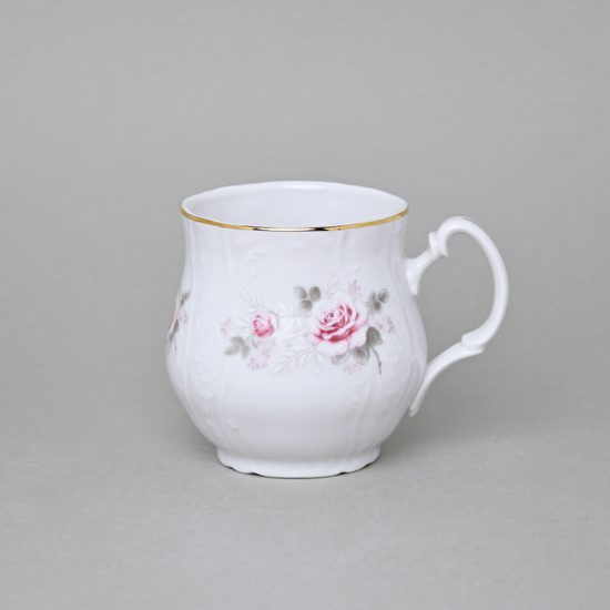 Zlatá linka: Hrnek Jonáš 310 ml, Thun 1794, karlovarský porcelán, BERNADOTTE růžičky