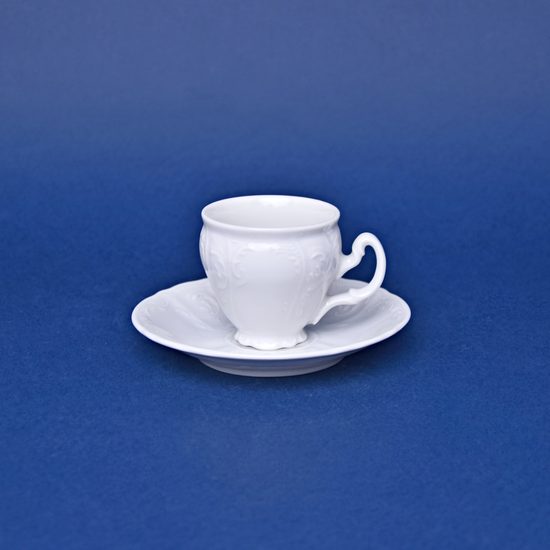 Šálek a podšálek Espresso 75 ml / 12 cm, Thun 1794, karlovarský porcelán, BERNADOTTE bílá