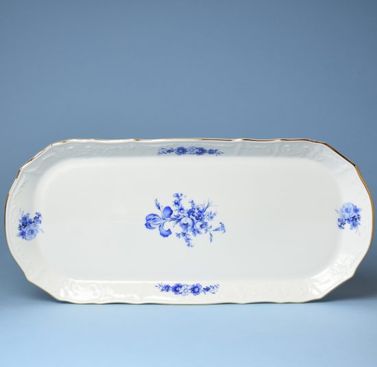 Podnos 37 cm 4 hr., Thun 1794, karlovarský porcelán, BERNADOTTE modrá růže