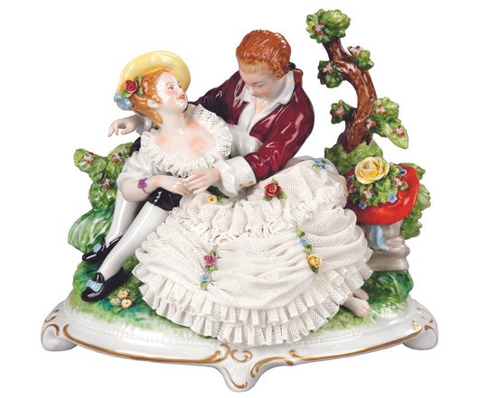 Schůzka 23 x 17 x 19 cm, Kurt Lautensack, Porcelánové figurky Unterweissbacher