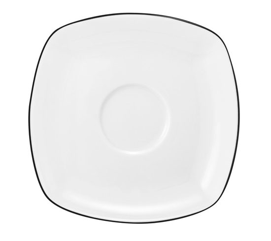 Podšálek 14,5 cm 4-hranný Lido Black Line, Porcelán Seltmann