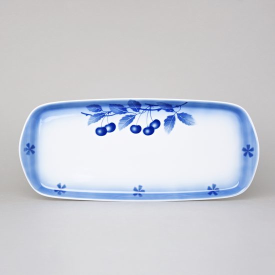 Podnos čtyřhranný 35 cm, Thun 1794, karlovarský porcelán, BLUE CHERRY