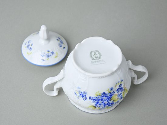 Víčko k cukřence 0,3 l, Thun 1794, karlovarský porcelán, BERNADOTTE pomněnka