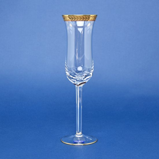 Flétna sekt / šampaňské 170 ml, zlatý pásek, 23 cm, Milan Mottl