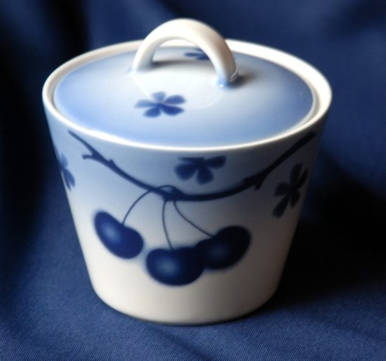 Cukřenka Tom 0,2 l, Thun 1794, karlovarský porcelán, BLUE CHERRY