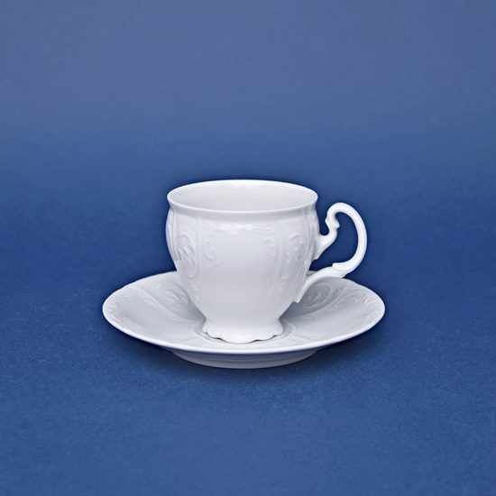 Šálek a podšálek kávový 150 ml / 14 cm, Thun 1794, karlovarský porcelán, BERNADOTTE bílá
