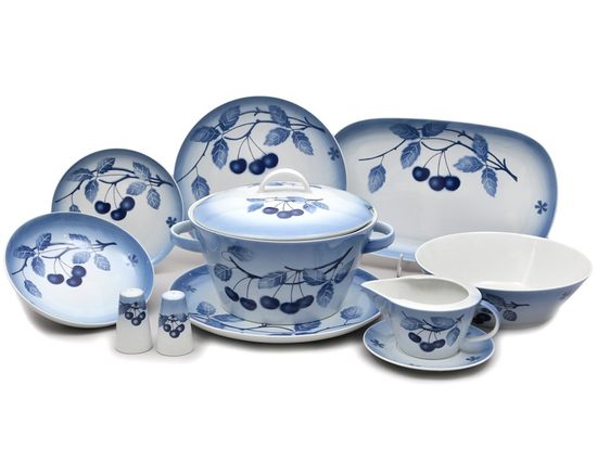 Tom 30112, Jídelní sada pro 6 osob, Thun 1794, karlovarský porcelán, Blue cherry