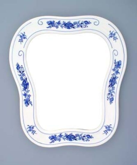 Zrcadlo s rámem / závěsné v. 40 x š.37 cm, Cibulák, originální z Dubí