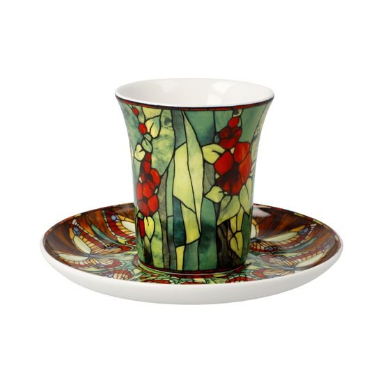 Šálek a podšálek Motýli, 100 ml / 12 cm, jemný kostní porcelán, L.C.Tiffany, Goebel