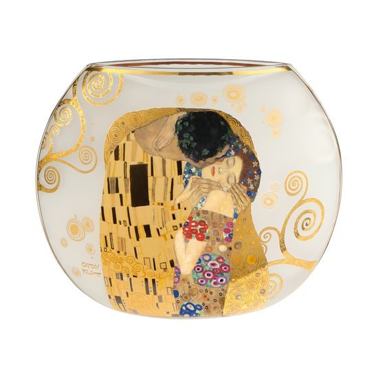 Váza Polibek, 26 / 10 / 22 cm, sklo, G. Klimt, Goebel