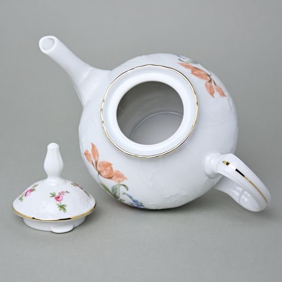 Konvice čajová 1,2 l, Thun 1794, karlovarský porcelán, BERNADOTTE míšeňská růže