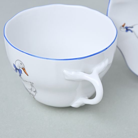 Šálek a podšálek B + B 0,21 l / 14 cm na kávu, Český porcelán a.s., husy