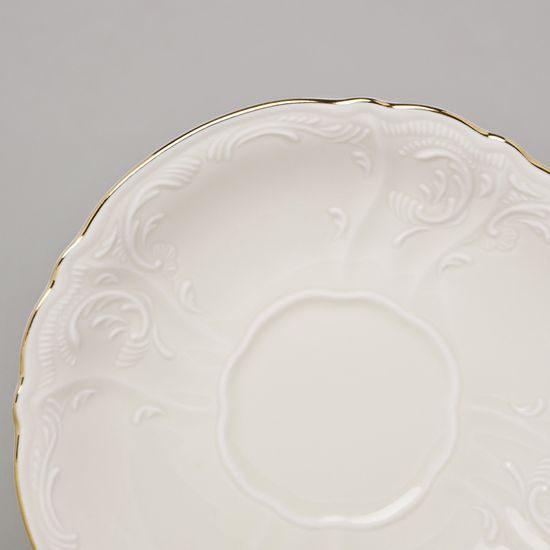 Šálek a podšálek kávový 220 ml / 16 cm, Thun 1794, karlovarský porcelán, BERNADOTTE ivory + zlato