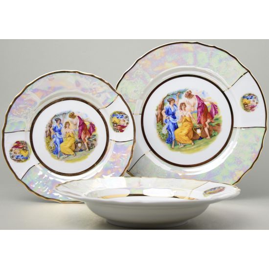 Tři Grácie: Talířová souprava pro 6 osob, Thun 1794, karlovarský porcelán, BERNADOTTE