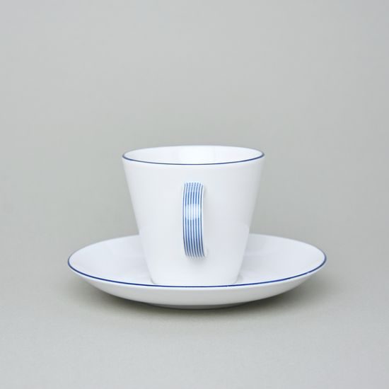 Šálek a podšálek kávový 150 ml, Thun 1794, karlovarský porcelán, TOM modrá linka
