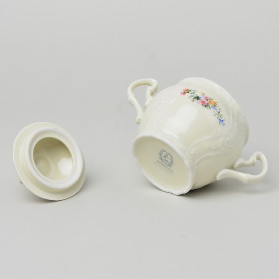 Cukřenka 0,22 l, Thun 1794, karlovarský porcelán, BERNADOTTE ivory + kytičky