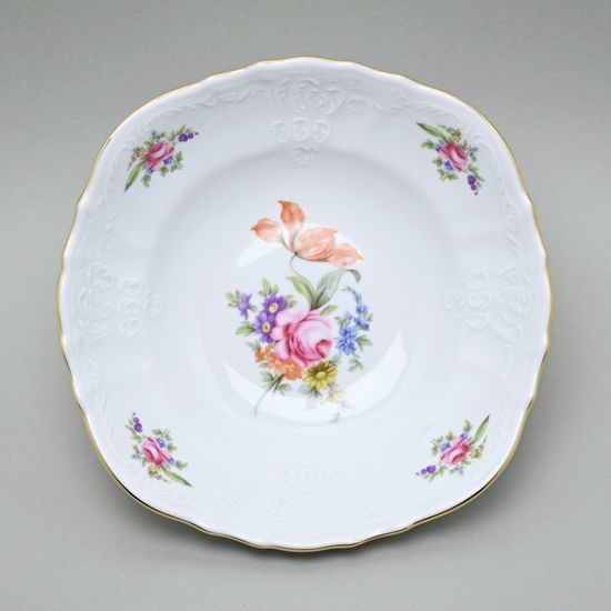 Mísa hluboká 23 cm, Thun 1794, karlovarský porcelán, BERNADOTTE míšeňská růže