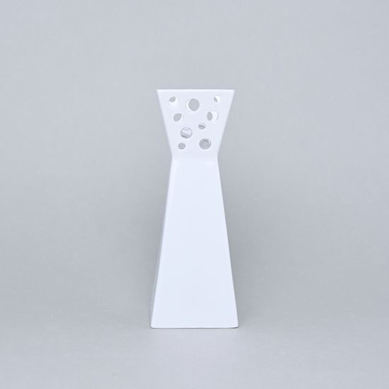 Bohemia White, Váza hranatá prolamovaná 22,5 cm, design Pelcl, Český porcelán a.s.