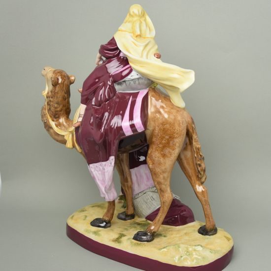 Arab na velbloudu 54 x 30 x 60 cm, saxe, Porcelánové figurky Duchcov