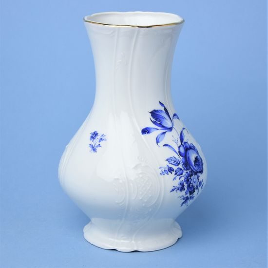 Váza 23 cm, Thun 1794, karlovarský porcelán, BERNADOTTE modrá růže