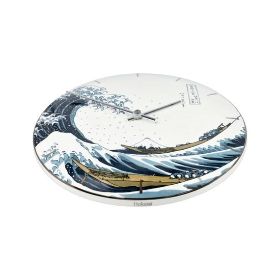 Hodiny nástěnné Velká vlna, 31 / 31 / 5 cm, porcelán, K. Hokusai, Goebel