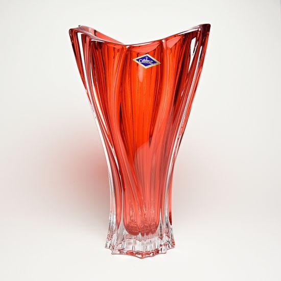 Skleněná váza Plantica - červená, 32 cm, Aurum Crystal