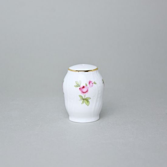 Pepřenka sypací, Thun 1794, karlovarský porcelán, BERNADOTTE míšeňská růže
