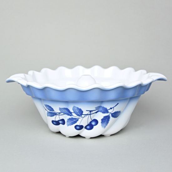 Bábovka velká 33 cm, Thun 1794, karlovarský porcelán, BLUE CHERRY