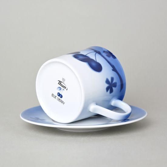 Šálek a podšálek 0,2 l / 15 cm, Thun 1794, karlovarský porcelán, BLUE CHERRY