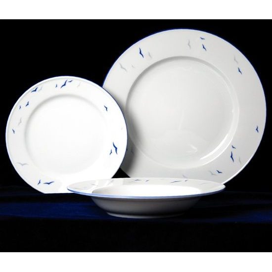 Talířová souprava pro 6 osob, Worpswede 4164 Rügen, Královský porcelán Tettau