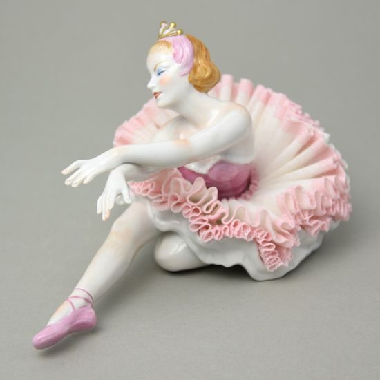 Balerína s krajkou 21 x 13 x 12 cm, Kurt Steiner, Porcelánové figurky Unterweissbacher