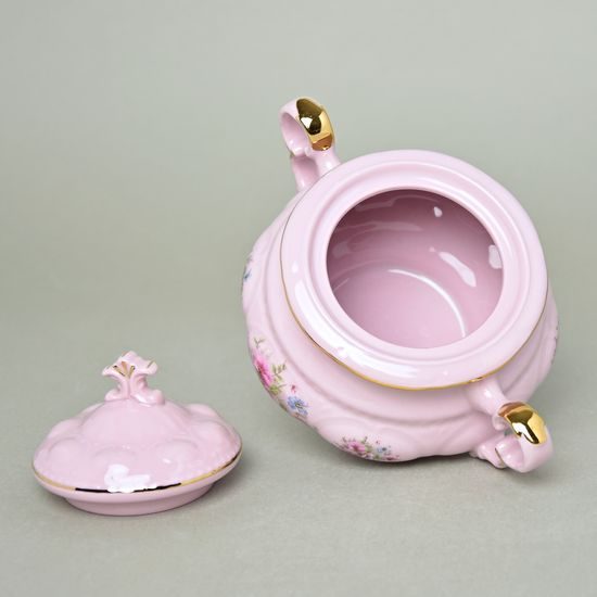 Cukřenka velká 330 ml, Sonáta, Leander, růžový porcelán