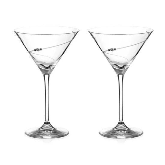 Silueta - Set 2 sklenic na Martini 240 ml, krystaly Swarovski, DIAMANTE